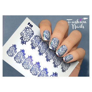 Слайдер дизайн - наклейки на ногти fashionnails F40 - Синий